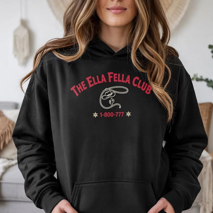 Ella Fella Club Hoodie | Western Cowboy 2026 Graphic Crewneck | Soft Cotton Blend | Gift for Country Concert Fan