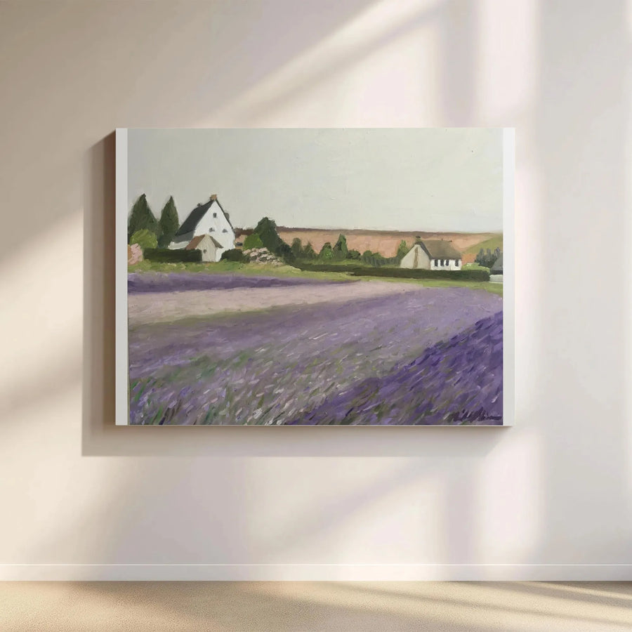 Lavender Field Canvas Wall Art | French Countryside Landscape Print | Premium Gallery Wrap Decor | Farmhouse Aesthetic for Living Room