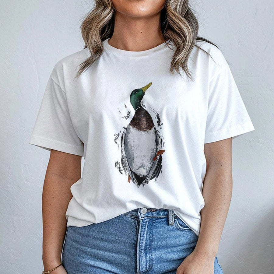 Mallard Duck T-Shirt | Realistic Waterfowl Hunting Graphic | 100% Soft Cotton Tee | Premium Gift for Duck Hunters and Outdoorsmen