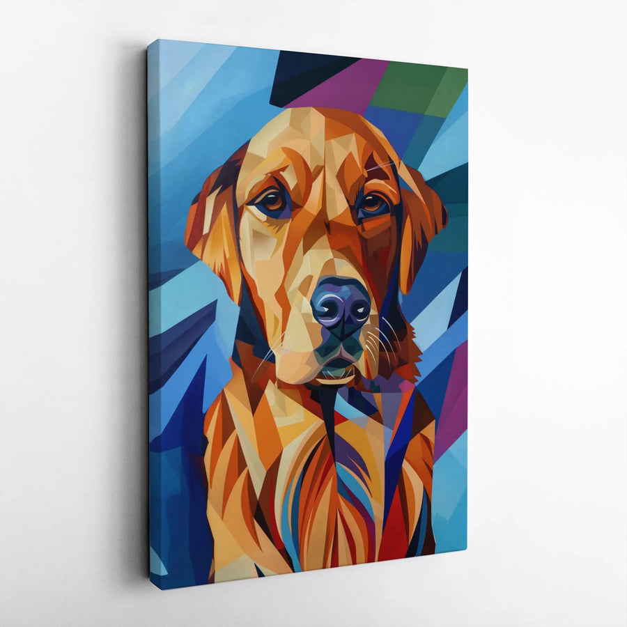 Golden Retriever Wall Art | Geometric Pop Art Portrait | Premium Gallery Wrapped Canvas | Modern Dog Lover Gift Home Decor