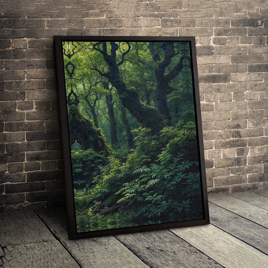 Enchanted Forest Canvas Print | Moody Mossy Trees Wall Art | Premium Gallery-Wrapped Decor | Nature Lover Gift For Living Room Office