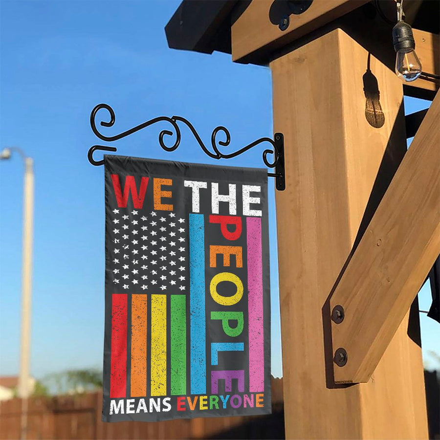 We The People Garden Flag | LGBTQ Pride Patriotic Yard Banner | Weather-Resistant Premium Polyester | Inclusive Home Decor Gift