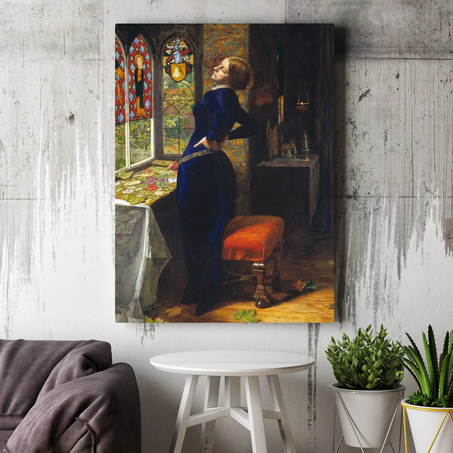 Mariana by Millais Vertical Canvas | Pre-Raphaelite Brotherhood Wall Art | Premium 1.25" Thick Gallery Print | Collector's Gift for Classic Art Lover
