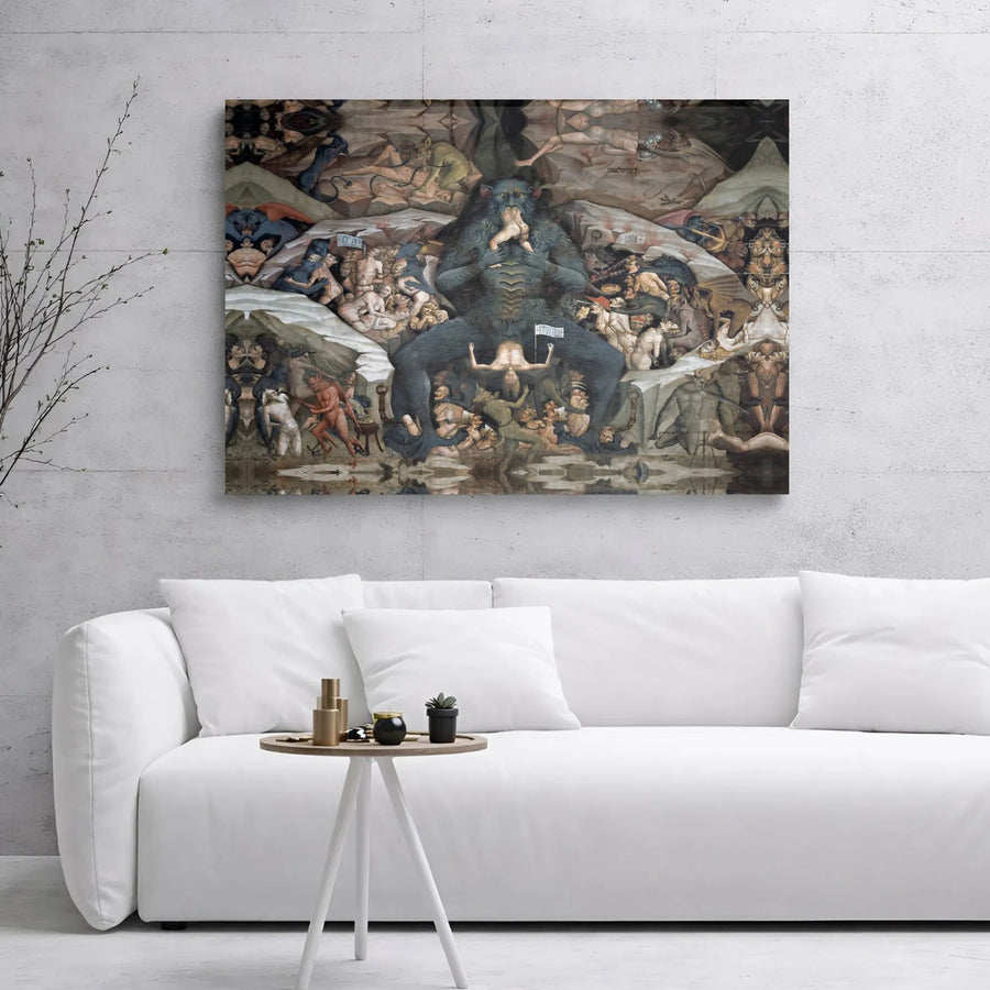 Giovanni da Modena Inferno Canvas Print | Renaissance Hell Fresco Art | 1.25" Gallery Wrap | Gothic Home Decor & History Gift