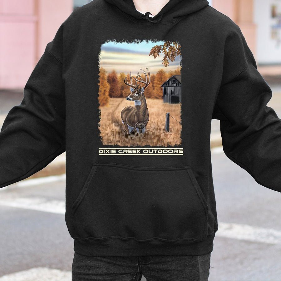 Whitetail Deer Hoodie | Majestic Buck Autumn Forest Graphic | Premium Cotton Blend Apparel | Hunting Gift For Outdoorsmen