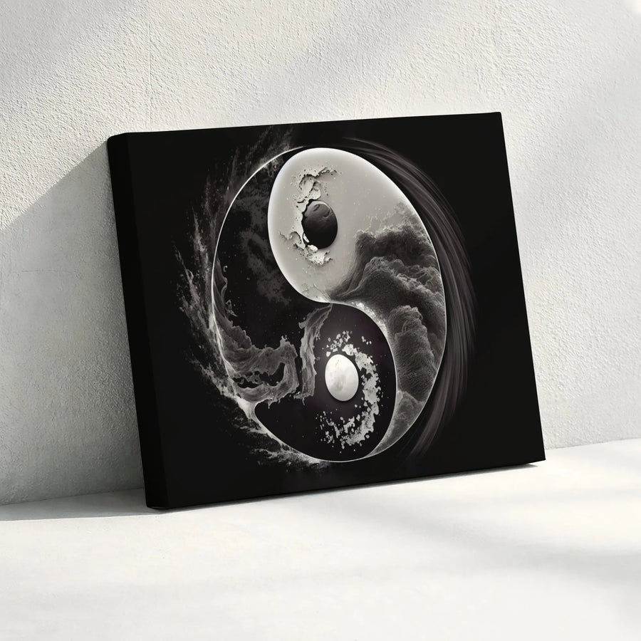 Yin Yang Canvas Art | Abstract Cosmic Zen Wall Decor | Premium Fade-Resistant Gallery Print | Spiritual Home Office Gift