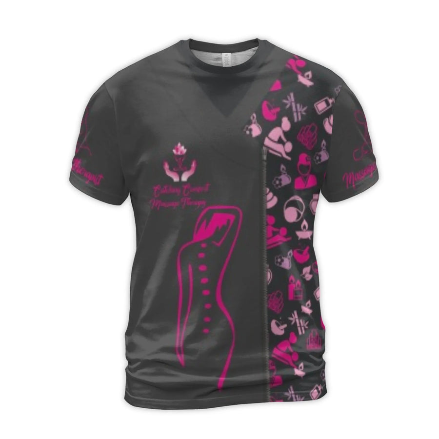 Massage Therapist T-Shirt | Massage Therapy Is My Superpower Lotus Design | Premium Polyester Spandex | Gift for Massage Professionals