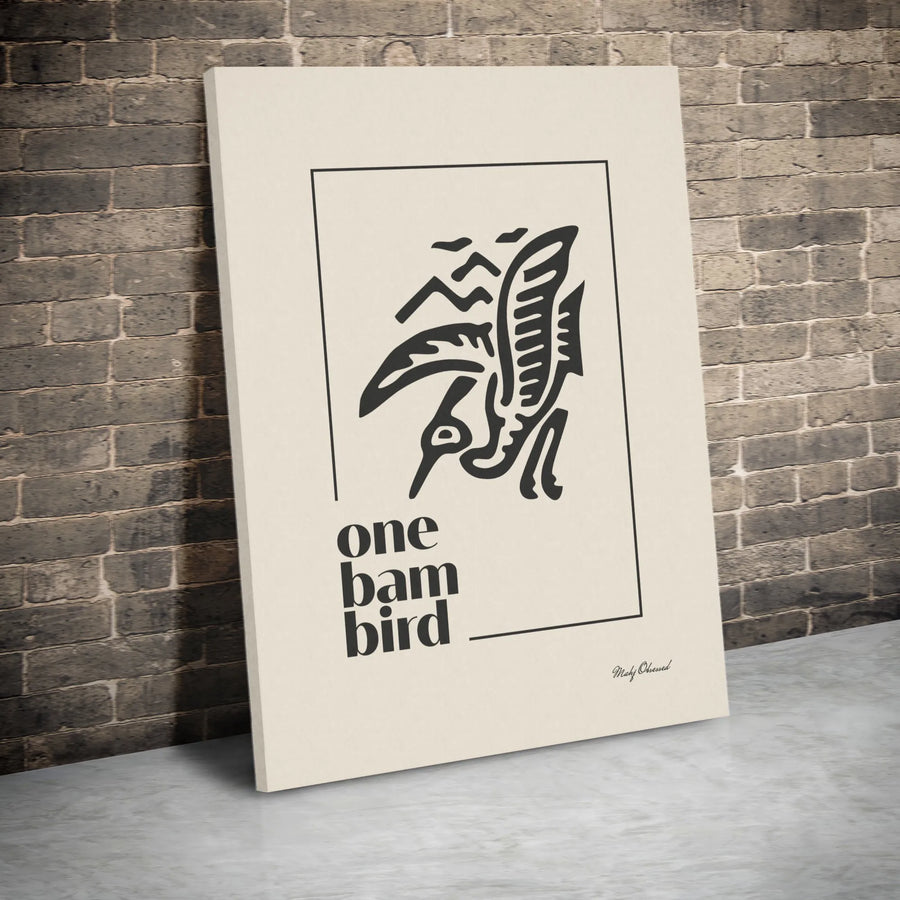 Minimalist Bird Canvas Wall Art | Abstract Scandinavian Folk Art Graphic | Premium Gallery Wrap Print | Modern Boho Home Decor Gift
