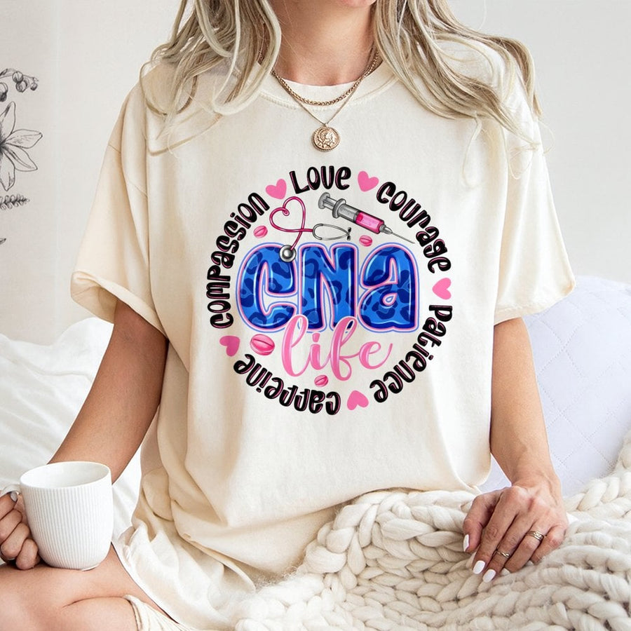 CNA Life T-Shirt | Certified Nursing Assistant Medical Design | 100% Cotton Premium Comfort | Appreciation Gift for Healthcare Workers