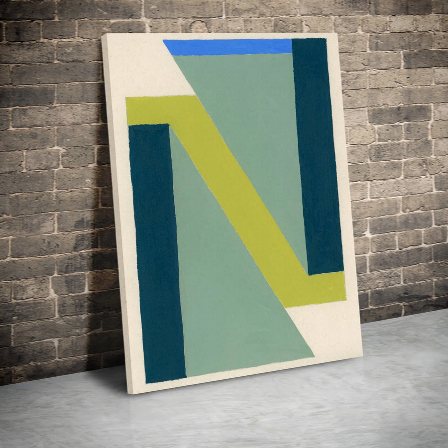 Abstract Nautical Flag Vertical Canvas | Minimalist Geometric Zulu Art Print | Premium 1.25" Thick Gallery Wrap | Modern Coastal Home Decor Gift