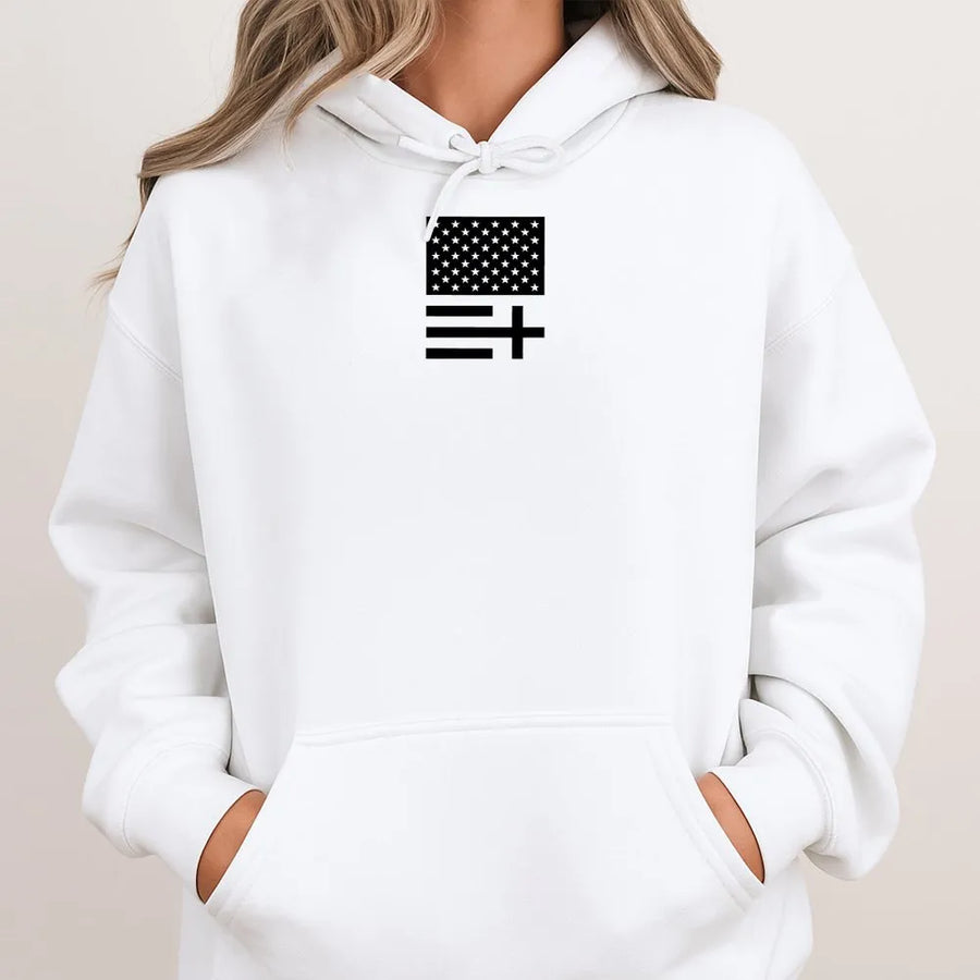 Minimalist American Flag Hoodie | Modern Abstract USA Graphic Sweatshirt | Premium Cotton Blend | Unisex Patriotic Gift
