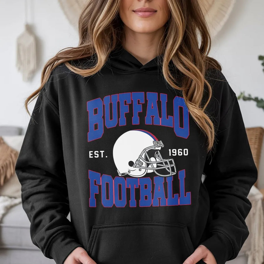 Buffalo Football Vintage Hoodie, Buffalo Bill Hoodie, Buffalo New York, Buffalo Bill Fan Gift, Sunday Football