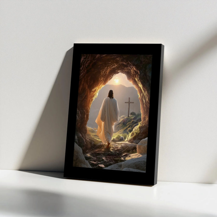 Jesus Resurrection Canvas Wall Art | Empty Tomb at Sunrise Scene | Premium Fade-Resistant Print | Inspirational Christian Home Decor Gift