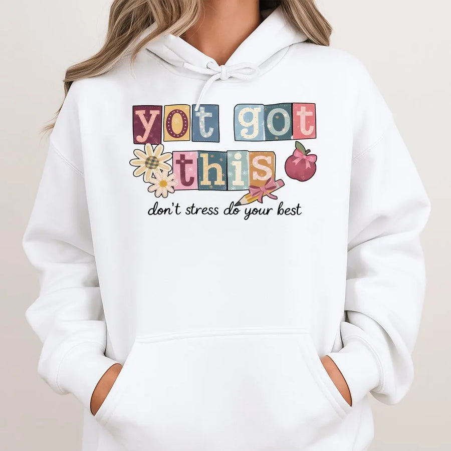 You Got This Teacher Hoodie | Retro Motivational School Graphic | Premium Cotton Blend | Inspiring Gift for Teachers and Staff