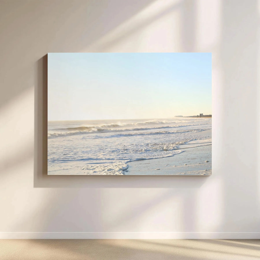 Beach Wave Canvas Wall Art | Serene Ocean Shore Landscape | Premium Fade-Resistant Print | Minimalist Coastal Home Decor