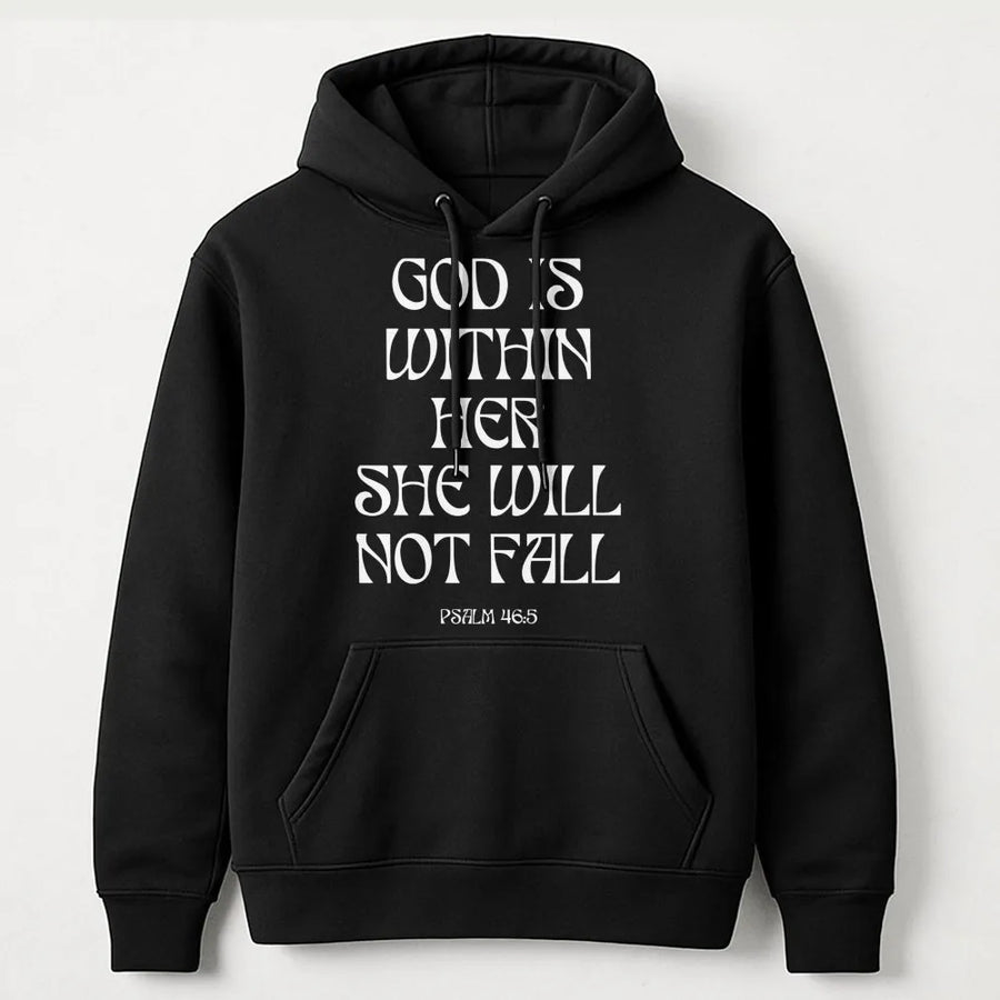 God Is Within Her Hoodie | Psalm 46:5 Christian Apparel | Premium Soft Cotton Blend | Meaningful Faith-Based Gift for Women