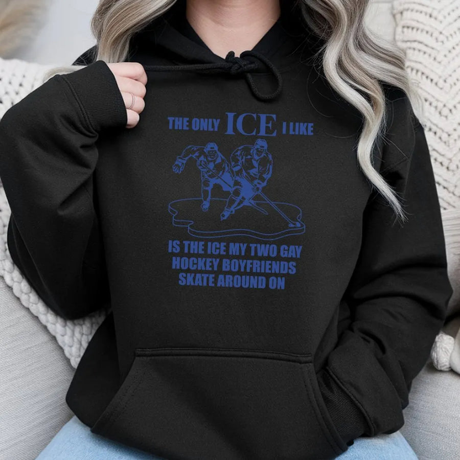 Hockey Romance Hoodie | Gay Hockey Boyfriends Quote Graphic | Premium Cotton Blend | Gift For Hockey Readers and Fans