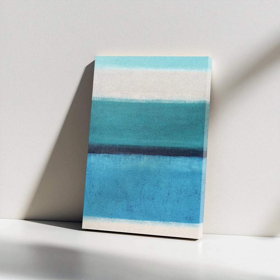 Abstract Turquoise Canvas Wall Art | Modern Color Block Painting | Premium Thick Gallery Wrap | Living Room Office Decor Gift