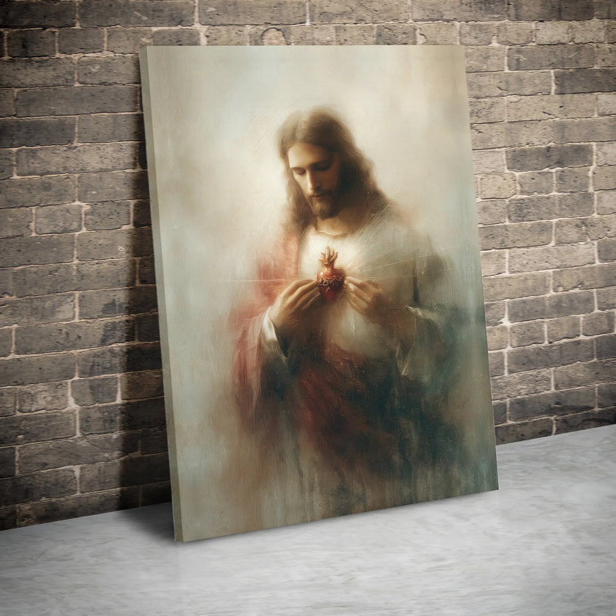 Sacred Heart of Jesus Canvas Print | Religious Wall Art | Premium Fade-Resistant Gallery Wrap | Christian Home Decor Gift for Believers