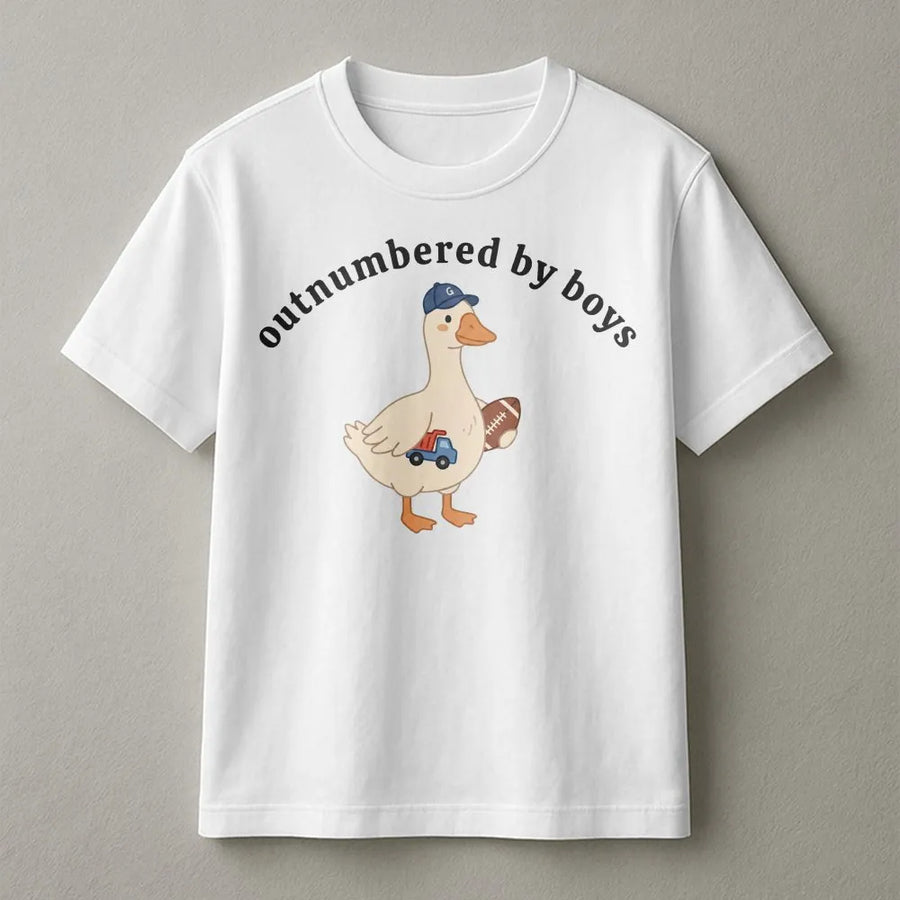 Outnumbered by Boys T-Shirt | Funny Goose Graphic Sweatshirt | Premium Comfort Colors | Gift for Boy Mom, Mothers Day