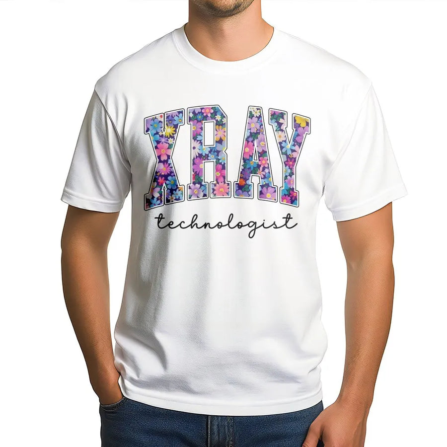 Xray Tech T-Shirt | Floral Radiology Technologist Design | Soft Crewneck Pullover | Gift for Medical Imaging Grad