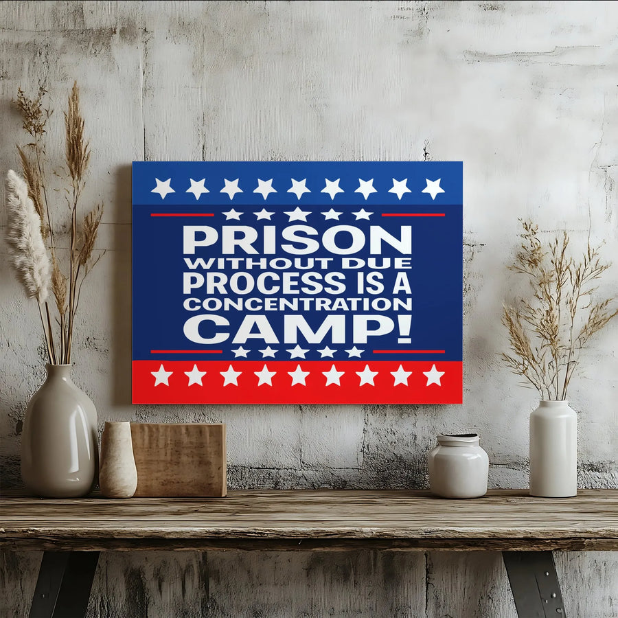 Due Process Protest Canvas | Political Statement Quote Art | Premium Gallery Wrapped Print | Civil Liberties Activist Gift Home Decor