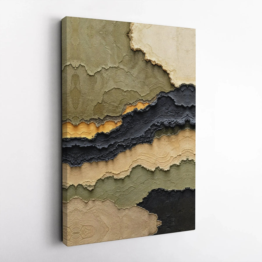 Abstract Textured Canvas Print | Geological Strata Earth Tone Design | Premium Gallery Wrap Canvas | Modern Minimalist Home & Office Decor Gift