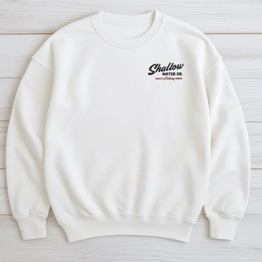 Fishing Sweatshirt | Shallow Water Co. Minimalist Logo | Premium Soft Cotton Unisex Tee | Gift for Fisherman & Angler