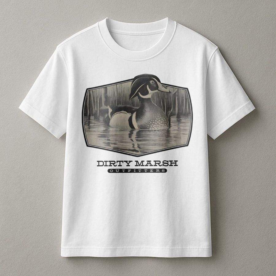Wood Duck Hunting T-Shirt | Vintage Waterfowl Graphic Design | Premium Soft Cotton Tee | Outdoorsman Gift for Hunters