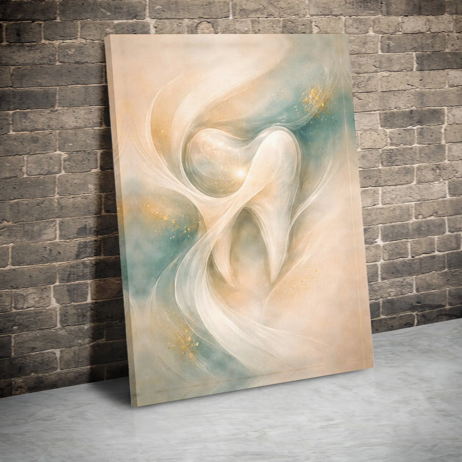 Dental Art Canvas Print | Abstract Molar Tooth Painting | Premium Gallery Wrapped Canvas | Dentist Office Decor Gift