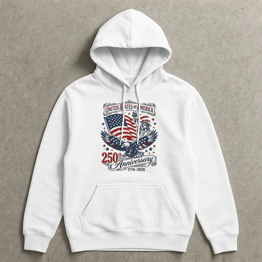 USA 250th Anniversary Hoodie | Vintage Bald Eagle & Flag Graphic | Premium Cotton Tee | Independence Day 2026 Collector's Gift for Patriots