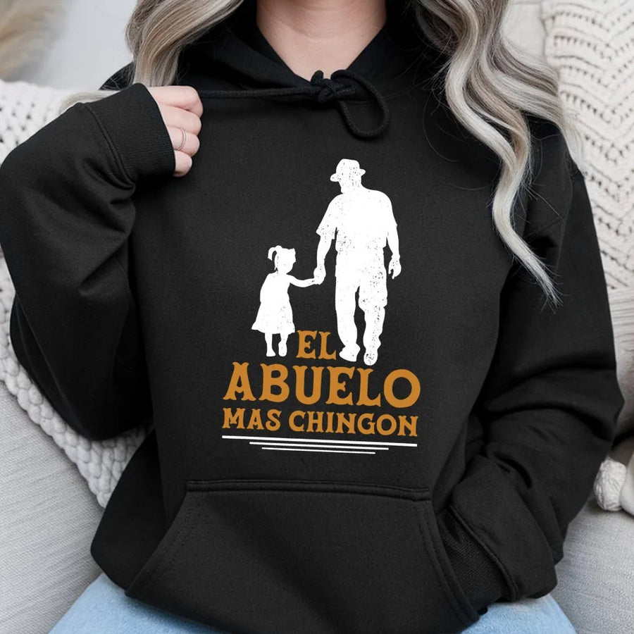 El Abuelo Mas Chingon Hoodie | Grandpa Silhouette Graphic Design | Premium Cotton Blend | Best Gift for Abuelo, Birthday or Father's Day 2026