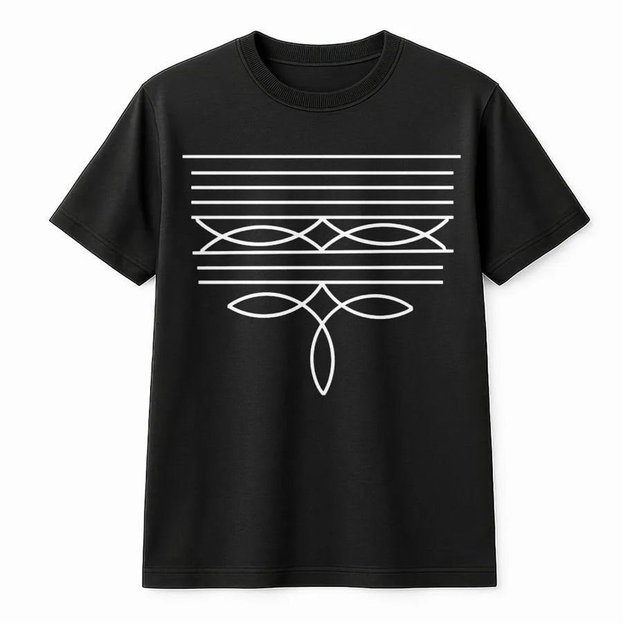 Western Boot Stitch T-Shirt | Minimalist Cowgirl Design | Premium Cotton Comfort | Trendy Country Music Festival Apparel for Women