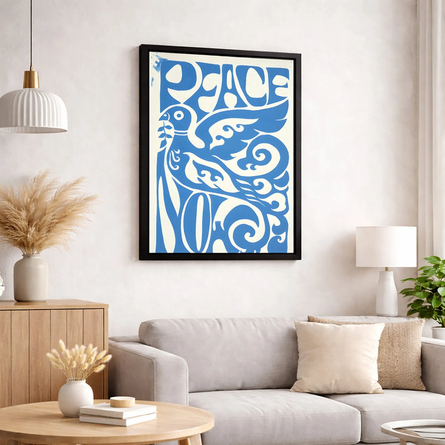 Peace Now Dove Canvas Wall Art | Retro 1960s Aesthetic Poster | Premium 1.25" Thick Gallery Wrap | Inspirational Home Decor Gift