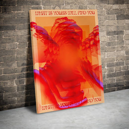 What Is Yours Will Find You Canvas Print | Abstract Angelic Figure Wall Art | Premium Gallery Wrapped Poster | Modern Motivational Dorm Decor Gift
