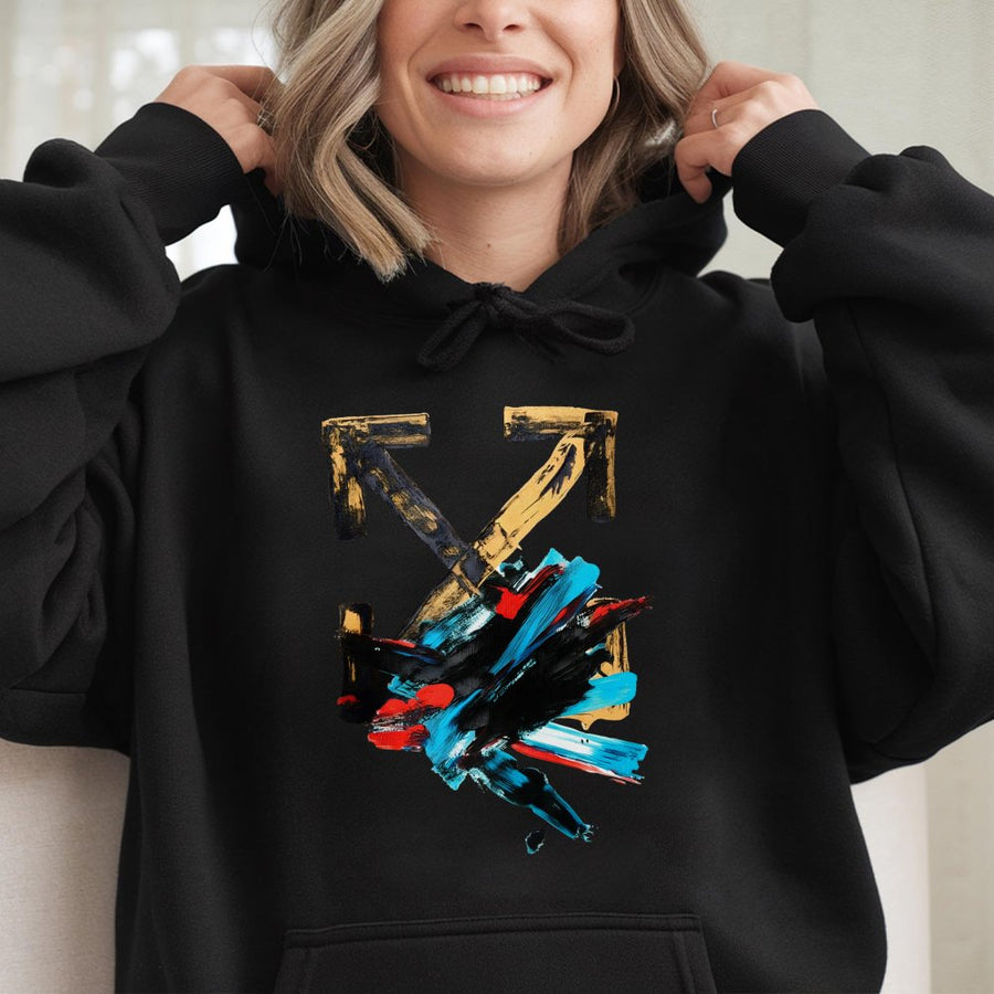 Abstract Archer Hoodie | Sagittarius Zodiac Graphic | Cotton-Blend Premium Quality | Artistic Astrology Gift for Men and Women