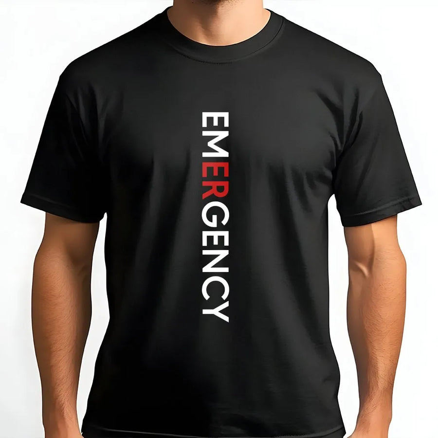 ER Nurse T-Shirt | Minimalist Emergency Room Graphic Tee | Soft Cotton Apparel | Gift for Emergency Department Staff