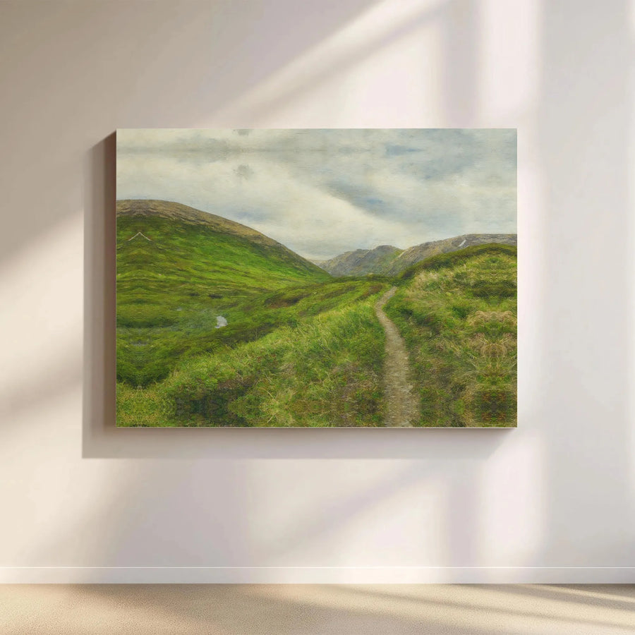 Rolling Hills Landscape Canvas Art | Irish Countryside Path Wall Decor | Premium Gallery Wrapped Print | Nature Lover Gift