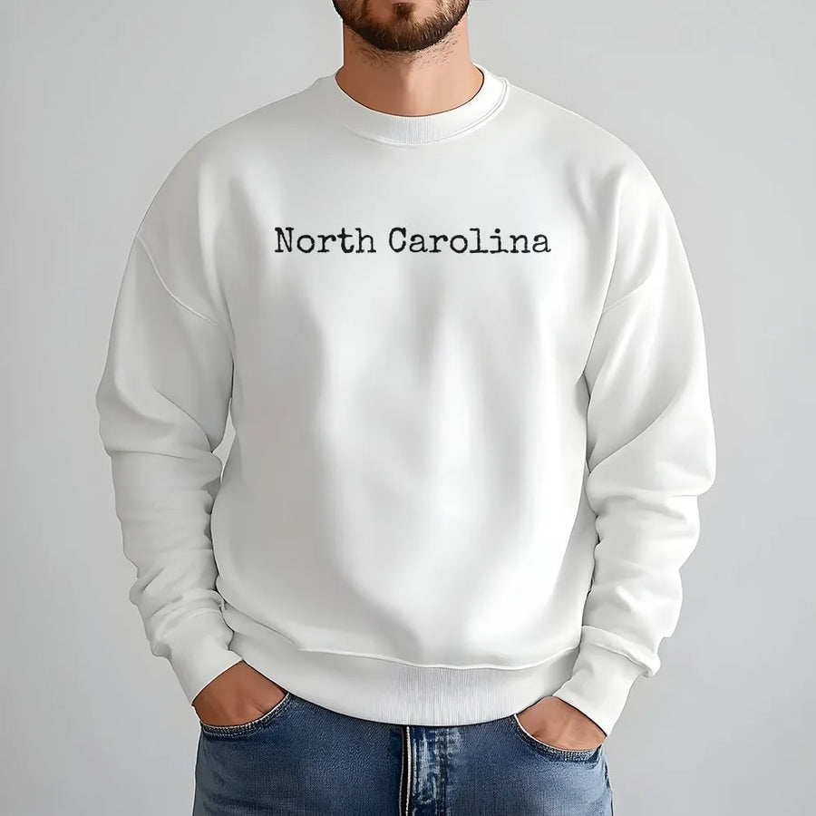 North Carolina Sweatshirt | Minimalist Coastal Graphic | Premium Cotton Blend | Southern Aesthetic Souvenir Gift for Her