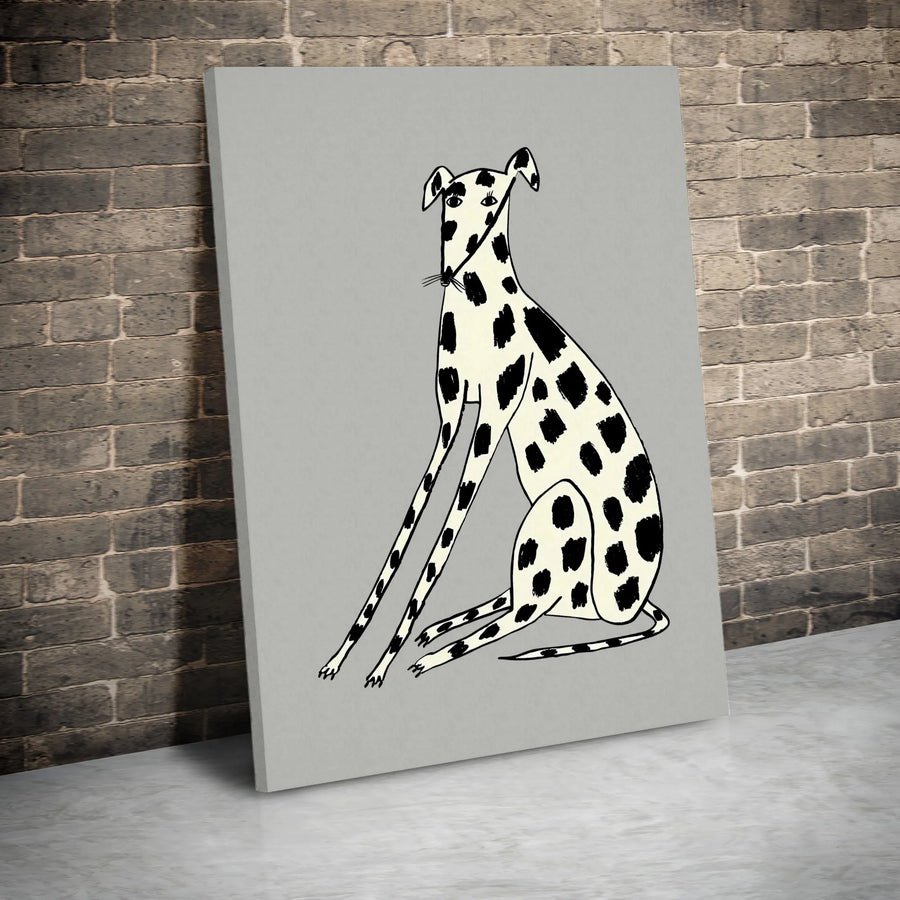 Dalmatian Dog Wall Art | Minimalist Line Drawing Illustration | Premium Gallery Wrapped Canvas | Modern Home Decor Gift for Dog Lovers