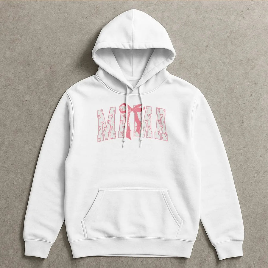 Mama Hoodie With Bow | Coquette Aesthetic Graphic Design | Premium Cotton-Blend Pullover | Trendy Mom Gift For Mother's Day 2026 Or Birthday
