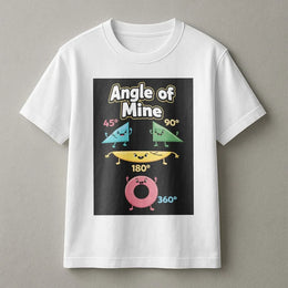 Angle Of Mine Math T-Shirt | Funny Geometry Pun Graphic | 100% Cotton Premium Tee | Teacher Student Gift Idea
