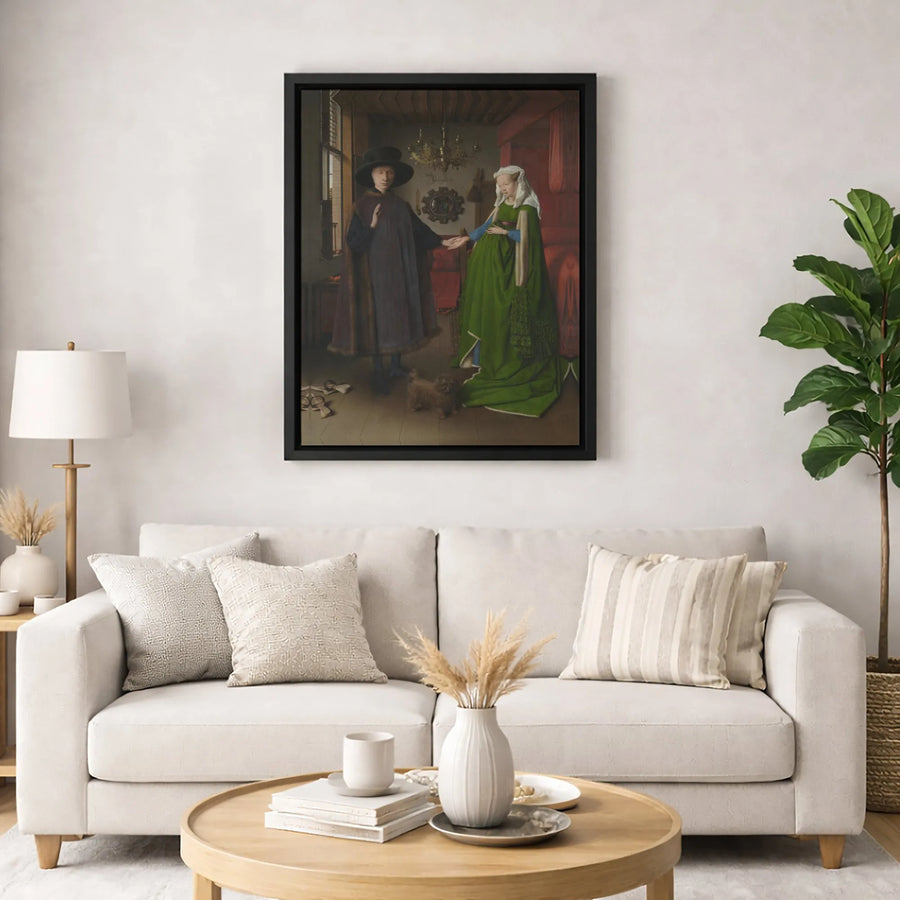 Arnolfini Portrait Canvas Art | Jan van Eyck Fine Art Reproduction | Gallery Wrap Premium Print | Classic Renaissance Decor Gift for Art Lovers