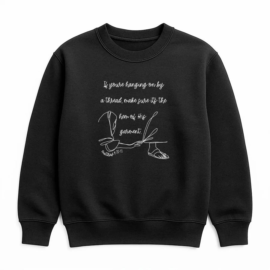 Hem of His Garment Sweatshirt | Matthew 9:20-22 Bible Verse Tee | Premium Soft Cotton | Inspirational Christian Gift for Women