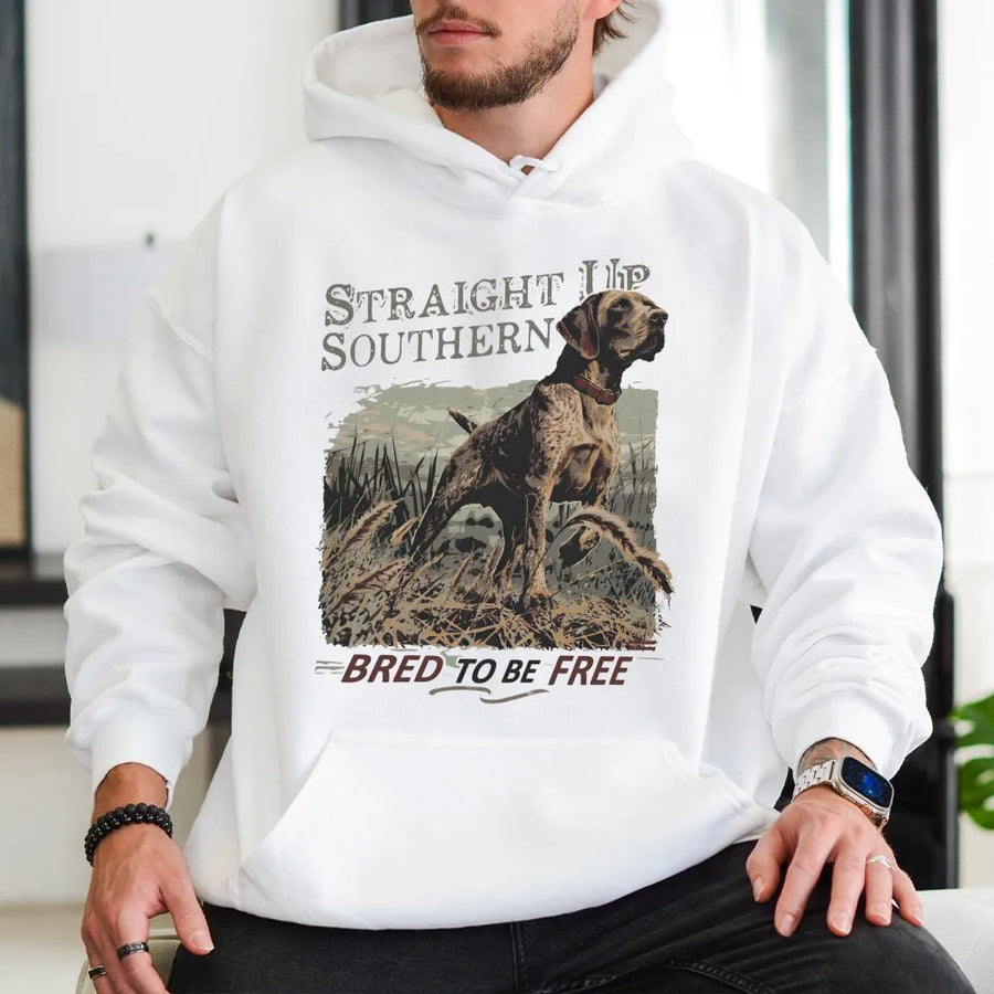 German Shorthaired Pointer Hoodie | Straight Up Southern Dog Art | Premium Cotton Blend Unisex Sweatshirt | Gift for Dog Lovers & Hunters