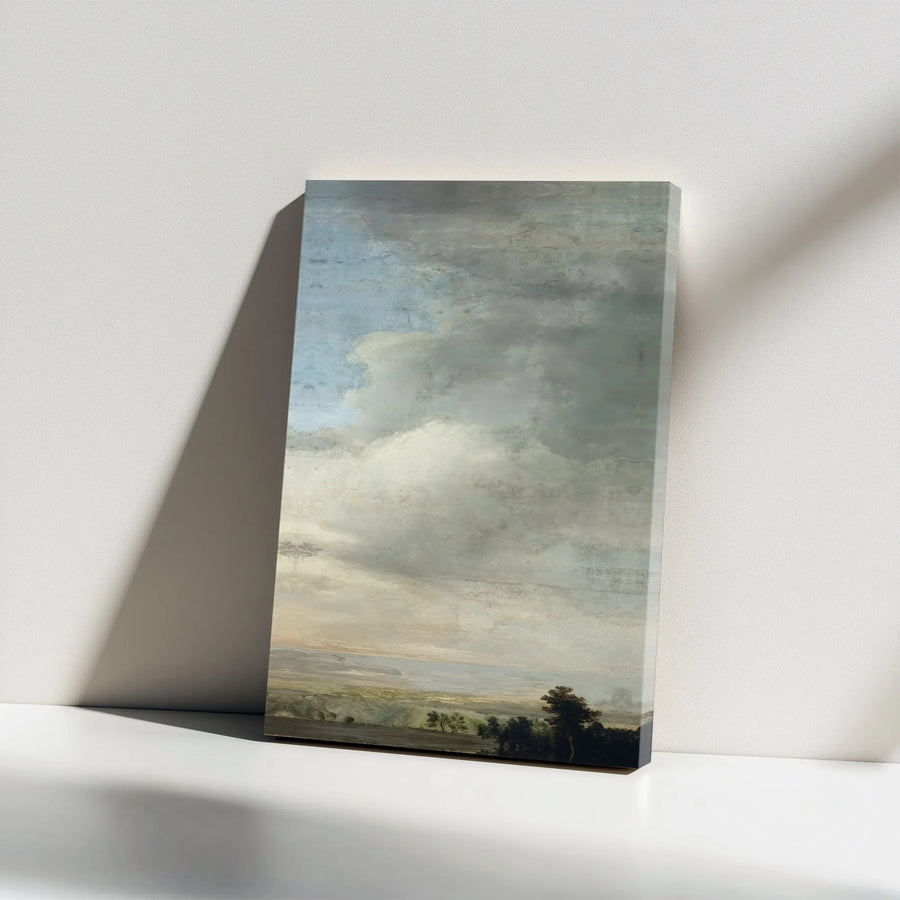 Vintage Cloudscape Canvas Print | Moody Landscape Oil Painting Reproduction | Premium Gallery Wrapped Canvas | Dark Academia Wall Art Gift