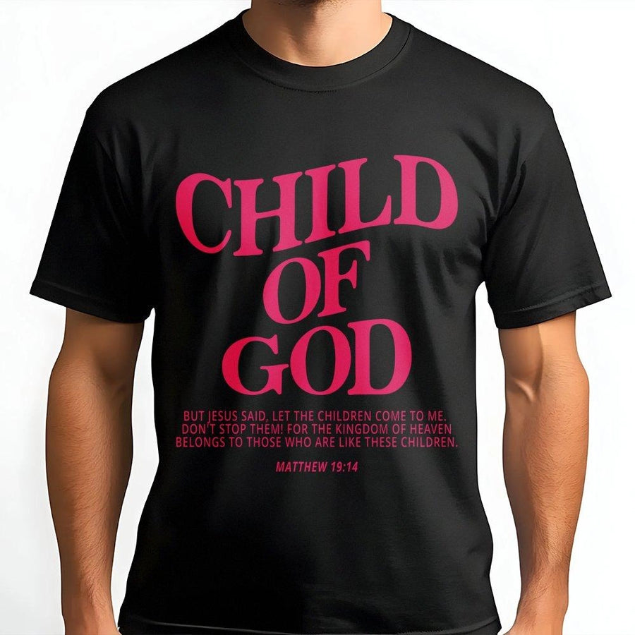 Child Of God T-Shirt | Matthew 19:14 Bible Verse Graphic | Premium 100% Cotton Religious Apparel | Faith Based Christian Gift for Women and Men
