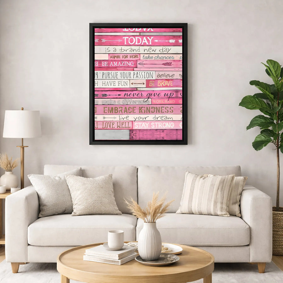 Inspirational Quotes Wall Art | Today Is A Brand New Day Typography Canvas | Premium Gallery-Wrapped Decor | Motivational Gift for Home and Office