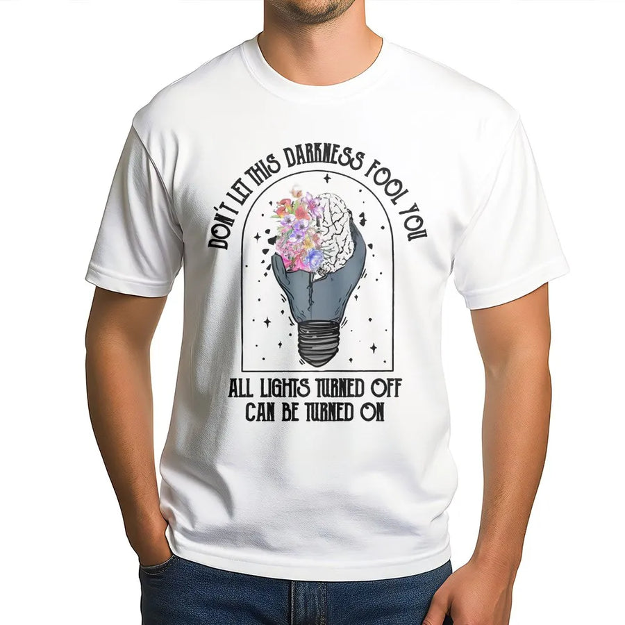 Mental Health Awareness T-Shirt | Brain Lightbulb Floral Graphic | Premium Soft Cotton Tee | Inspirational Quote Gift for Mental Health Warriors