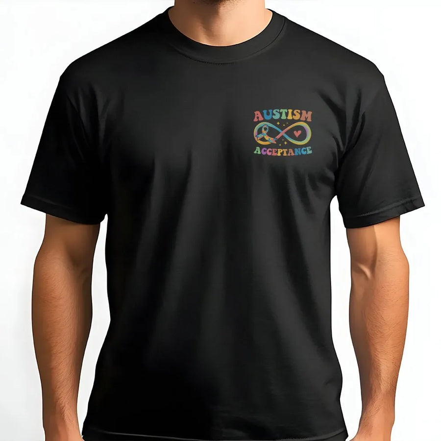 Autism Acceptance T-Shirt | Retro Rainbow Infinity Symbol | Soft Blend Sweatshirt | Neurodiversity Awareness Gift